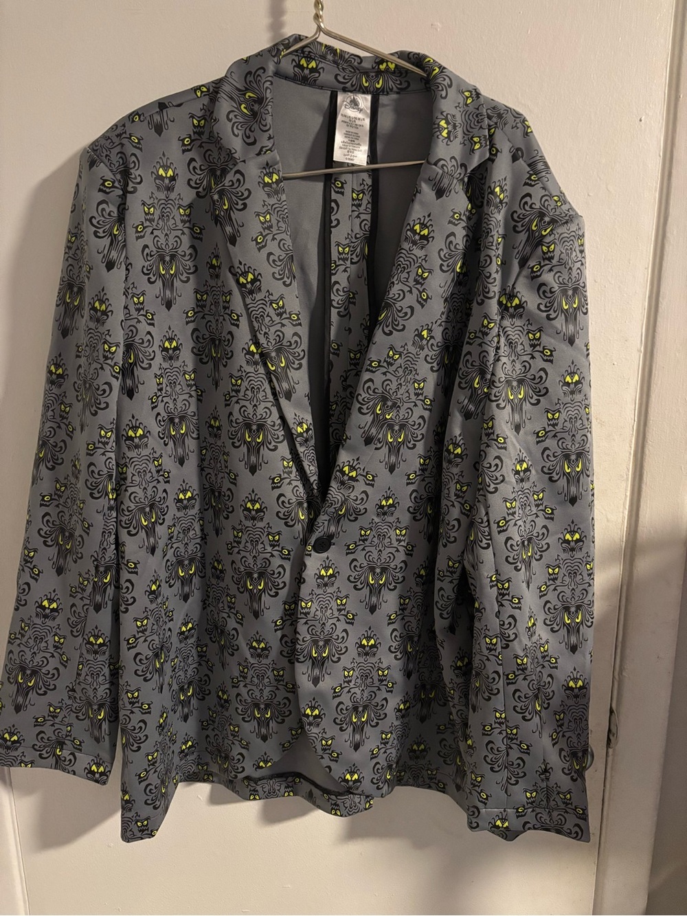 Disney Parks Haunted Mansion Glow in the Dark Blazer L/XL New Wallpaper 
(1234)